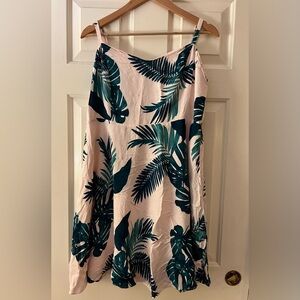 Old Navy Pink and Green palm tree leaf Dress